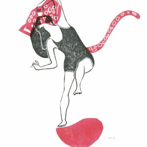 Estampe Cécile Bernard "Danse masquée 1, 2021