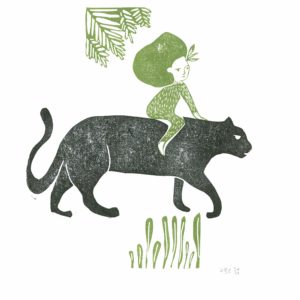 Estampe Cécile Bernard "La fille panthère", 2021